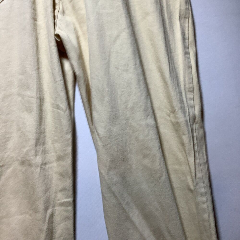 Beige Canvas Cotton Women's Overall Jumpsuit, Sleeveless, Straight Leg, Button - Picture 15 of 16